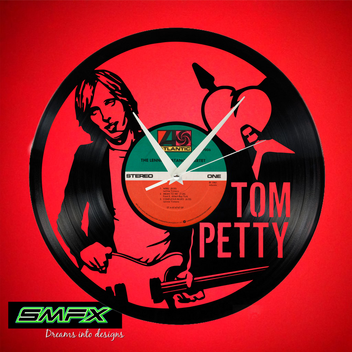tom petty Laser Cut Vinyl Record artist representation or vinyl clock