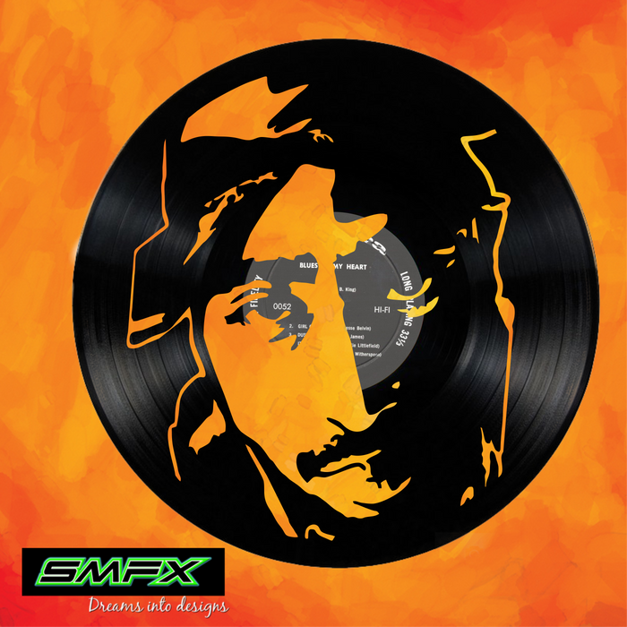 tupac Laser Cut Vinyl Record artist representation or vinyl clock