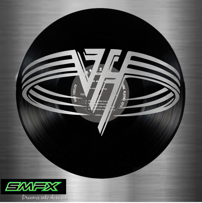 Van Halen Laser Cut Vinyl Record artist representation or vinyl clock