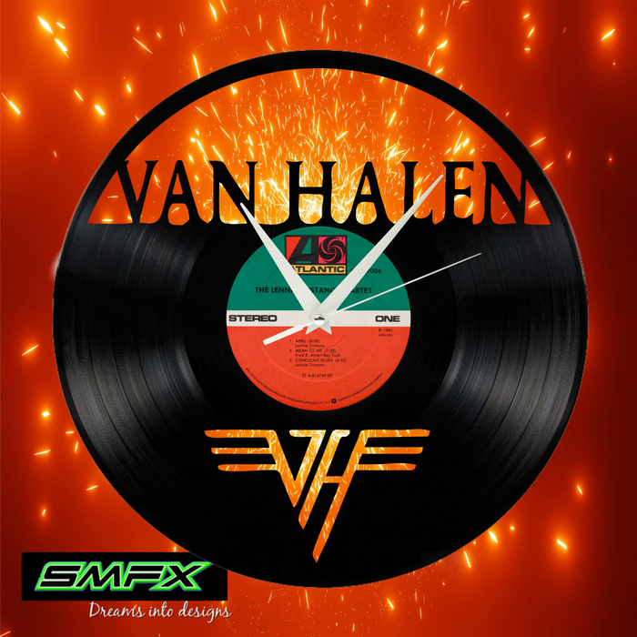 Van Halen Laser Cut Vinyl Record artist representation or vinyl clock