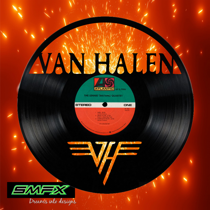 Van Halen Laser Cut Vinyl Record artist representation or vinyl clock