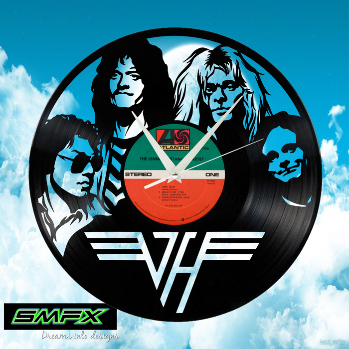 Van Halen Laser Cut Vinyl Record artist representation or vinyl clock