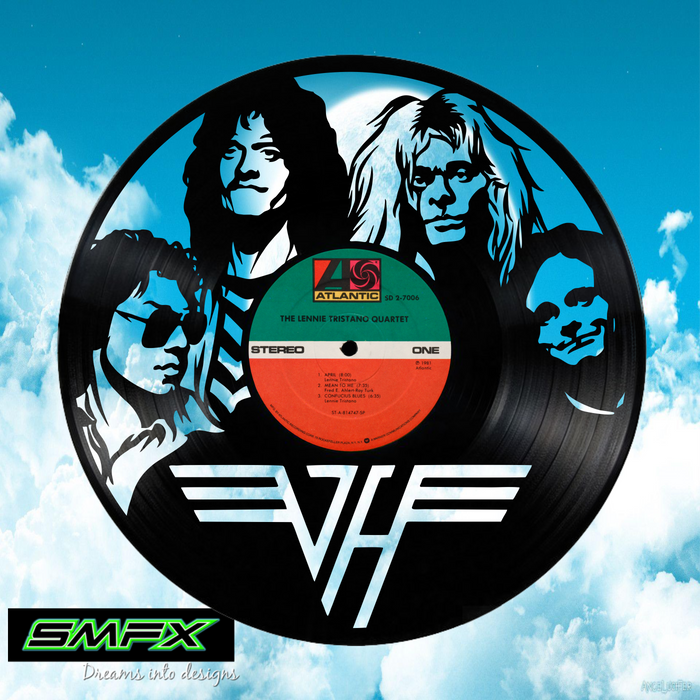 Van Halen Laser Cut Vinyl Record artist representation or vinyl clock