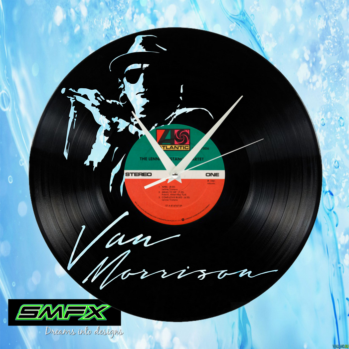 van morison Laser Cut Vinyl Record artist representation or vinyl clock