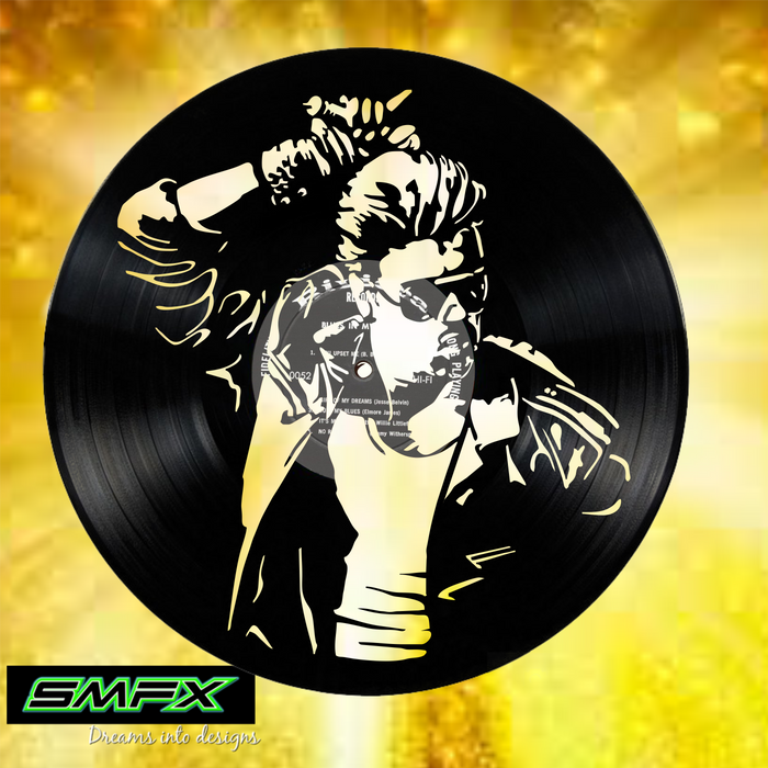 wham Laser Cut Vinyl Record artist representation or vinyl clock