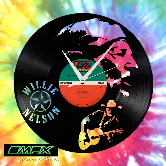 Willie nelson Laser Cut Vinyl Record artist representation or vinyl clock