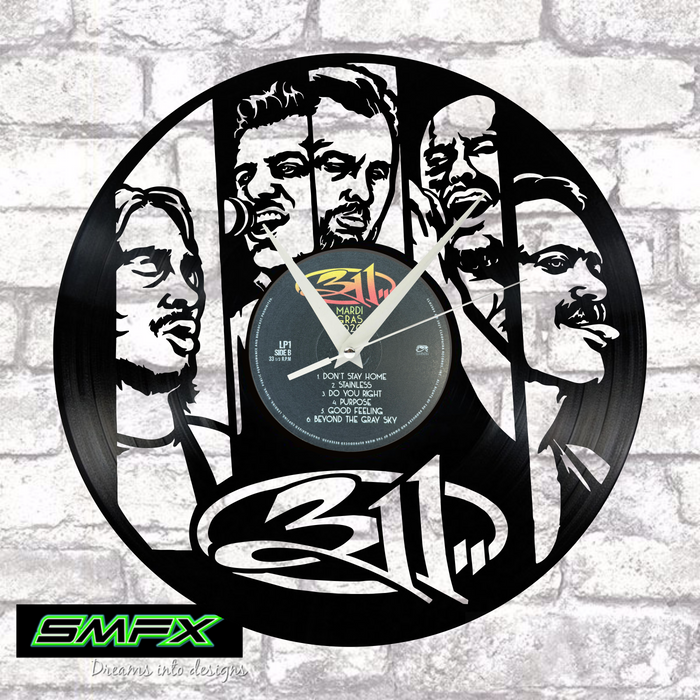 311 Laser Cut Vinyl Record artist representation or vinyl clock