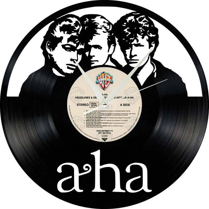 A HA A-HA Laser Cut Vinyl Record artist representation or vinyl clock