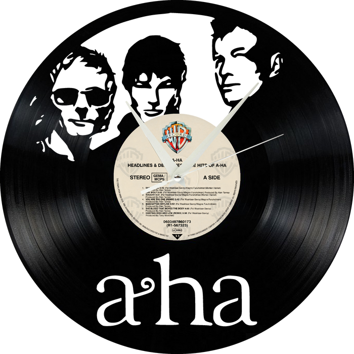 A HA A-HA Laser Cut Vinyl Record artist representation or vinyl clock