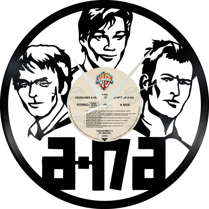 A HA A-HA Laser Cut Vinyl Record artist representation or vinyl clock
