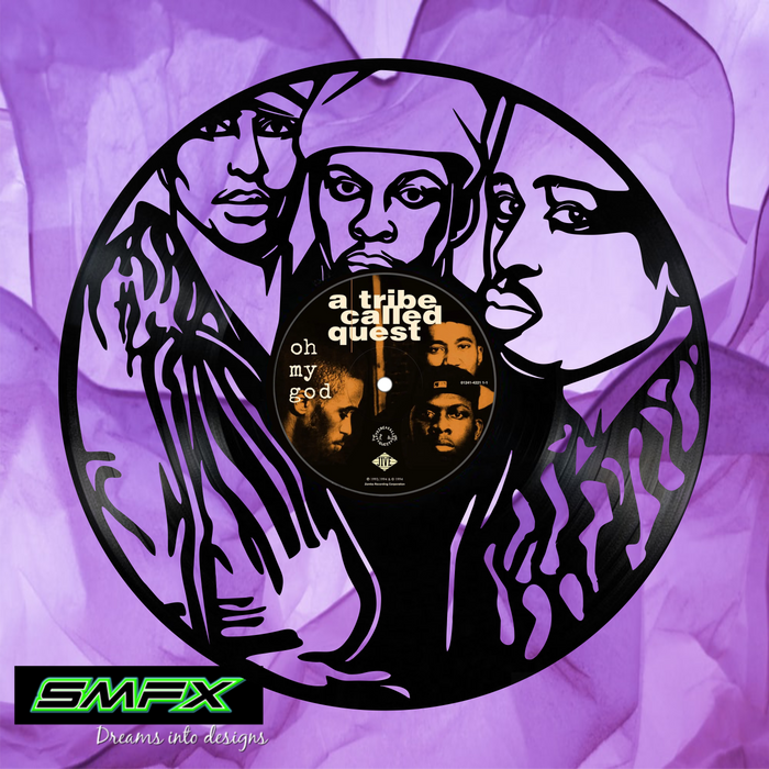 A Tribe Called Quest Laser Cut Vinyl Record artist representation or vinyl clock