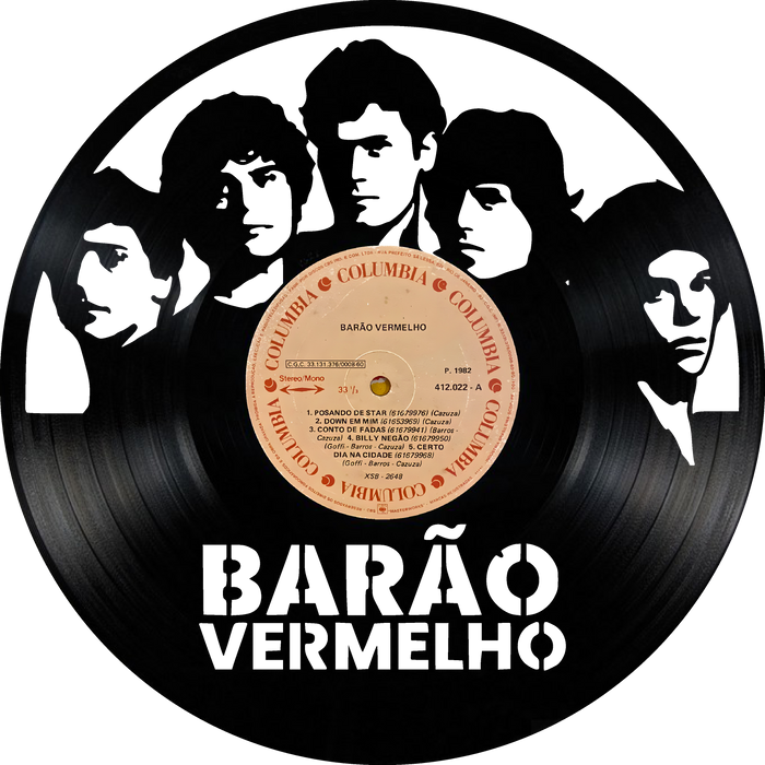 BARAO VERMELHO Laser Cut Vinyl Record artist representation or vinyl clock