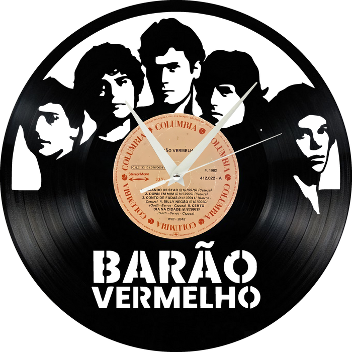 BARAO VERMELHO Laser Cut Vinyl Record artist representation or vinyl clock