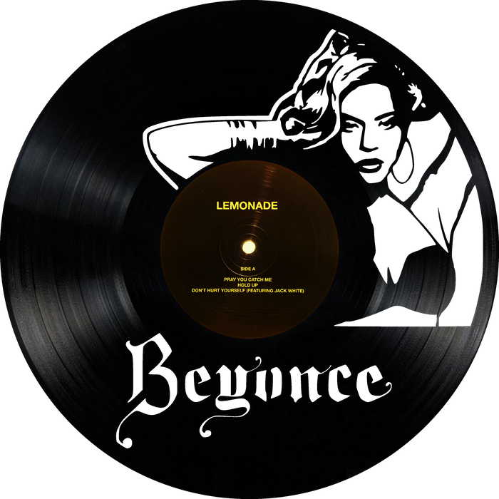 BEYONCE Laser Cut Vinyl Record artist representation or vinyl clock