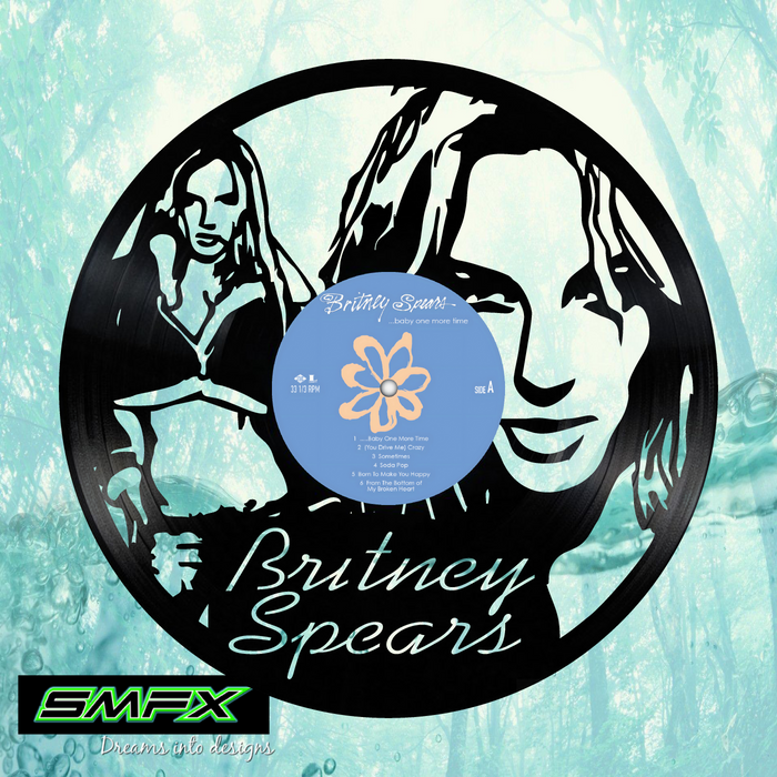 BRITNEY SPEARS Laser Cut Vinyl Record artist representation or vinyl clock