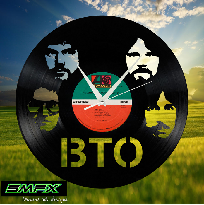 Bachman Turner Overdrive BTO Laser Cut Vinyl Record artist representation or vinyl clock