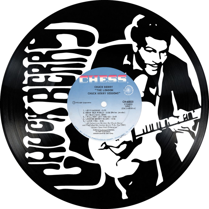 CHUCK BERRY Laser Cut Vinyl Record artist representation or vinyl clock