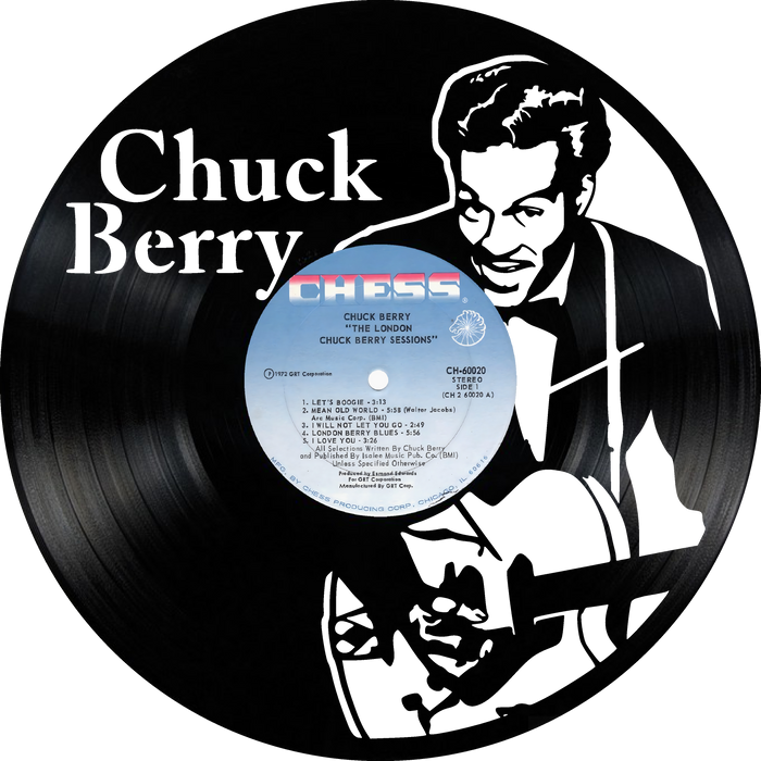 CHUCK BERRY Laser Cut Vinyl Record artist representation or vinyl clock