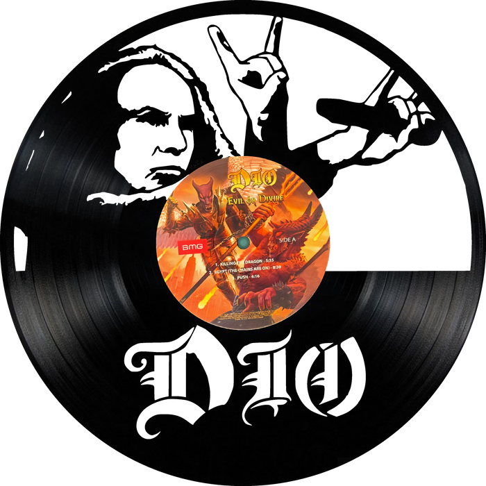 DIO Laser Cut Vinyl Record artist representation or vinyl clock