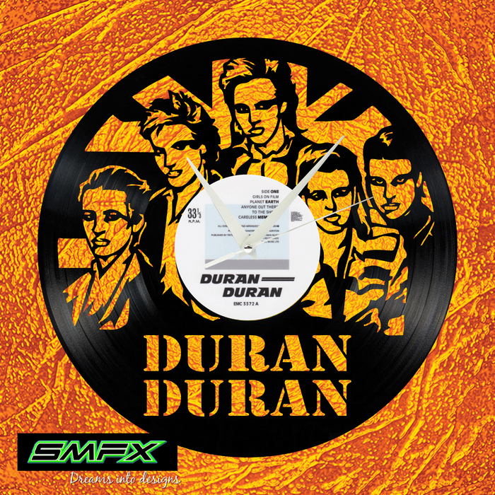 Duran Duran Laser Cut Vinyl Record artist representation or vinyl clock