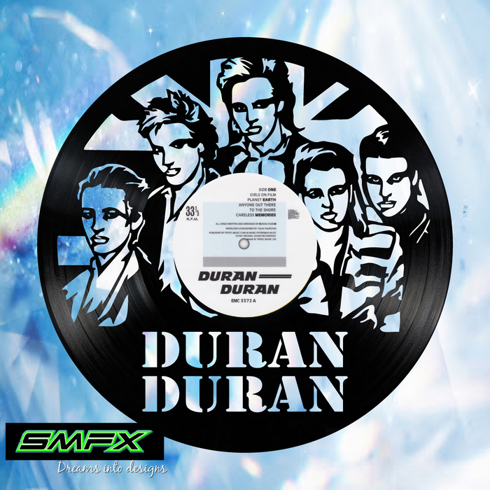 Duran Duran Laser Cut Vinyl Record artist representation or vinyl clock