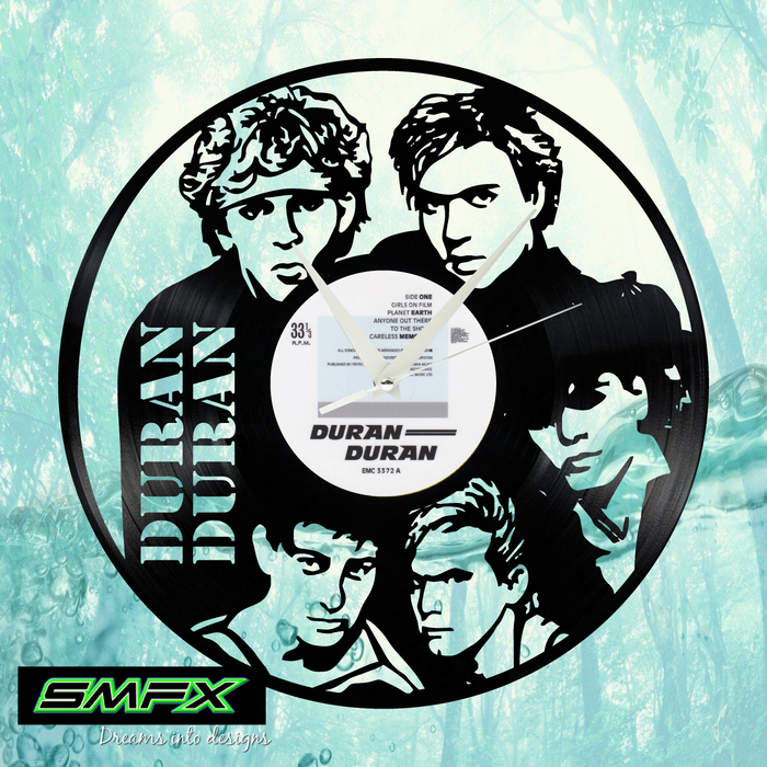 Duran Duran Laser Cut Vinyl Record artist representation or vinyl clock