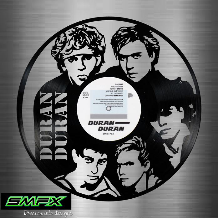 Duran Duran Laser Cut Vinyl Record artist representation or vinyl clock