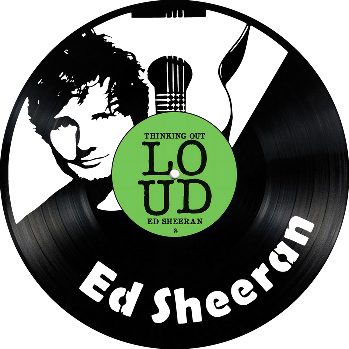 ed sheeran Laser Cut Vinyl Record artist representation or vinyl clock