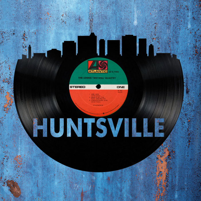 Huntsville Alabama  Skyline Vinyl record art cut from a actual vinyl record