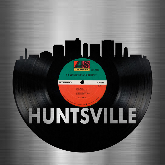 Huntsville Alabama  Skyline Vinyl record art cut from a actual vinyl record