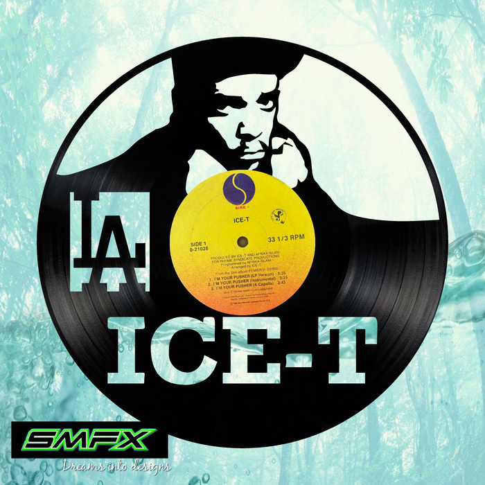 ICE T Laser Cut Vinyl Record artist representation or vinyl clock
