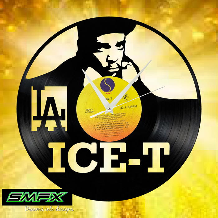 ICE T Laser Cut Vinyl Record artist representation or vinyl clock