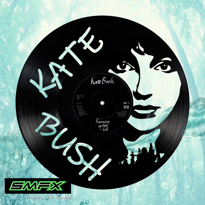 KATE BUSH Laser Cut Vinyl Record artist representation or vinyl clock