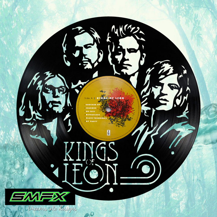 KINGS OF LEON Laser Cut Vinyl Record artist representation or vinyl clock