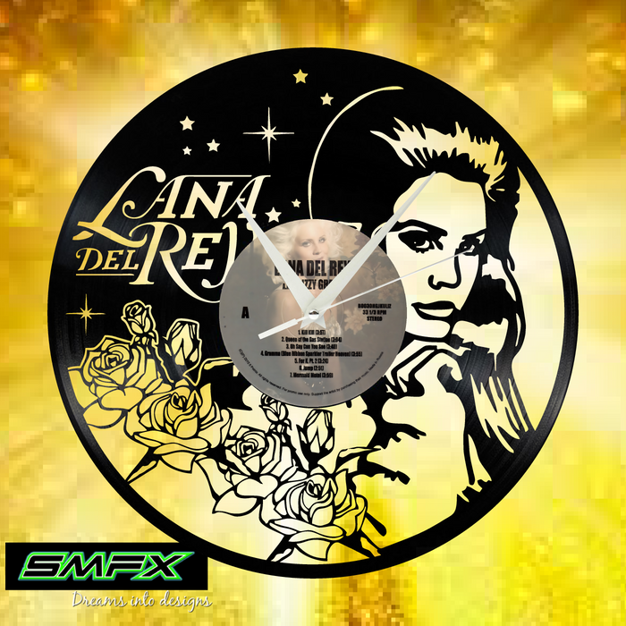 LANA DEL REY Laser Cut Vinyl Record artist representation or vinyl clock