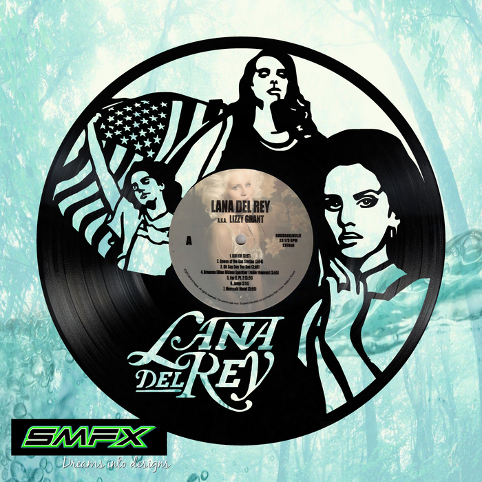 LANA DEL REY Laser Cut Vinyl Record artist representation or vinyl clock