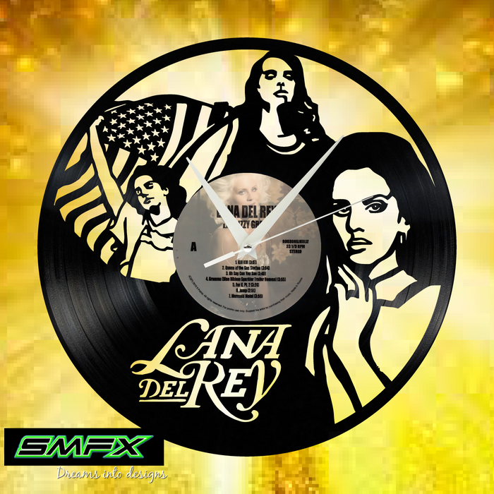 LANA DEL REY Laser Cut Vinyl Record artist representation or vinyl clock
