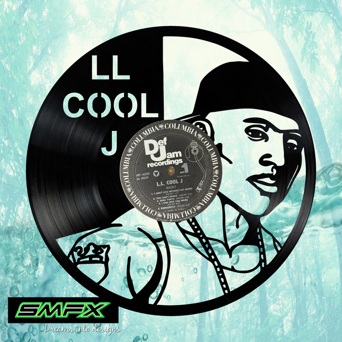 LL COOL J Laser Cut Vinyl Record artist representation or vinyl clock