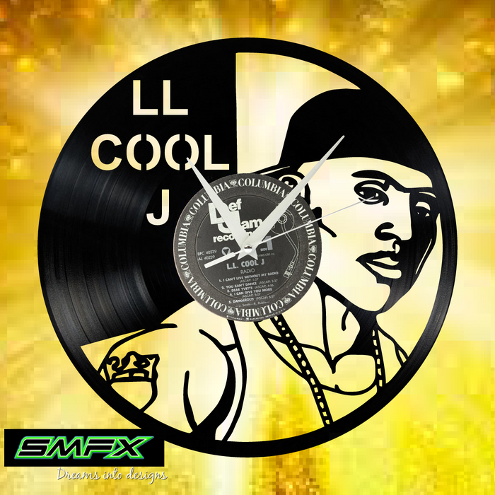 LL COOL J Laser Cut Vinyl Record artist representation or vinyl clock