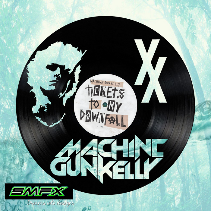 MACHINE GUN KELLY Laser Cut Vinyl Record artist representation or vinyl clock