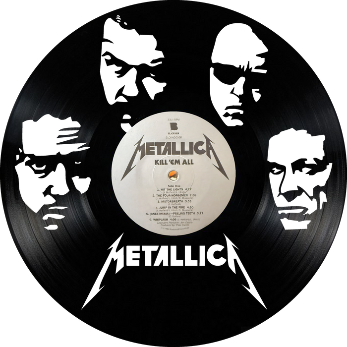 METALLICA Laser Cut Vinyl Record artist representation or vinyl clock