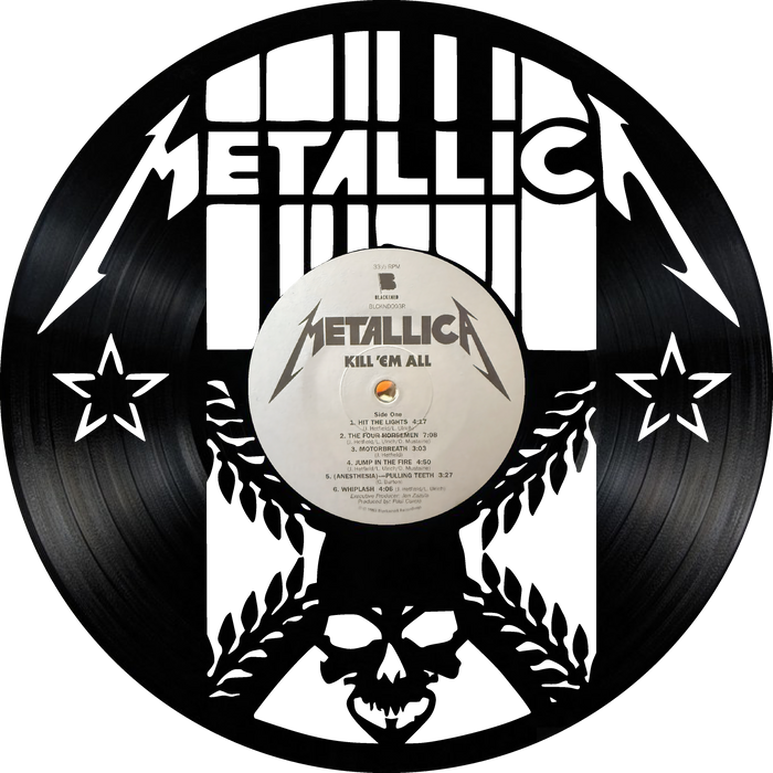 METALLICA Laser Cut Vinyl Record artist representation or vinyl clock