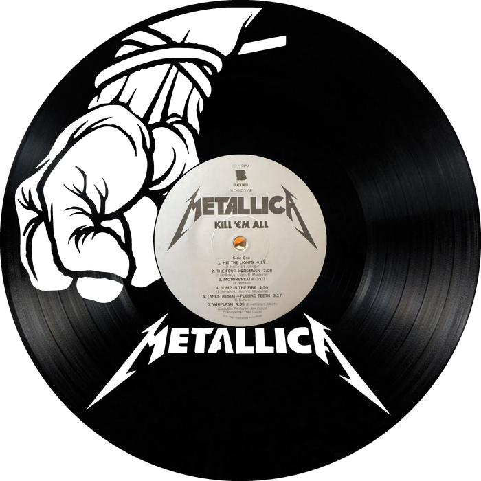 METALLICA Laser Cut Vinyl Record artist representation or vinyl clock