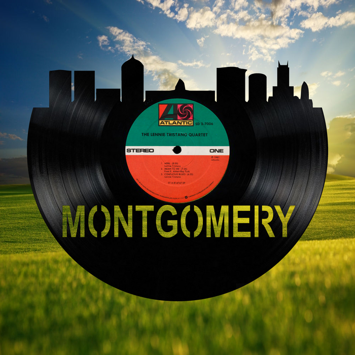 MONTGOMERY Alabama  Skyline Vinyl record art cut from a actual vinyl record