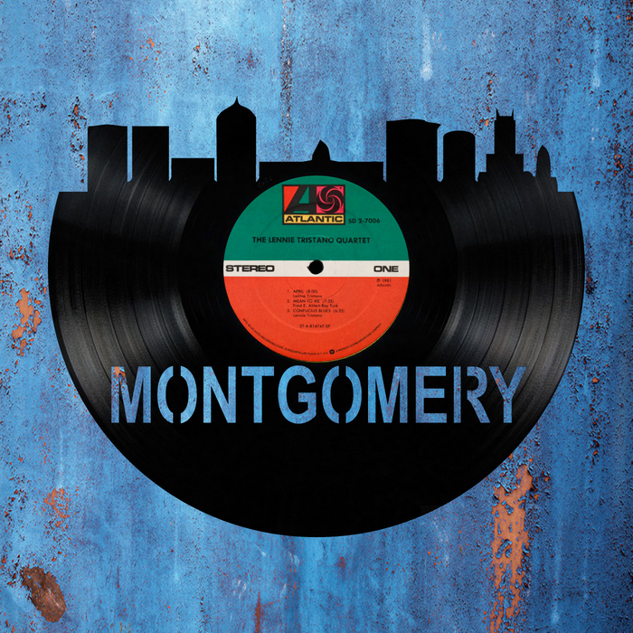 MONTGOMERY Alabama  Skyline Vinyl record art cut from a actual vinyl record