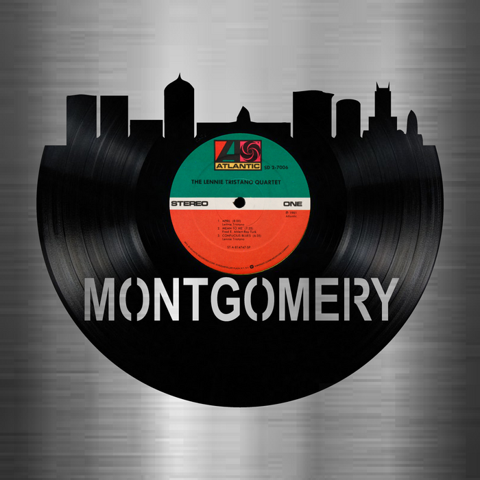 MONTGOMERY Alabama  Skyline Vinyl record art cut from a actual vinyl record