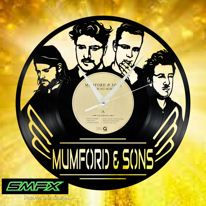 MUMFORD AND SONS Laser Cut Vinyl Record artist representation or vinyl clock
