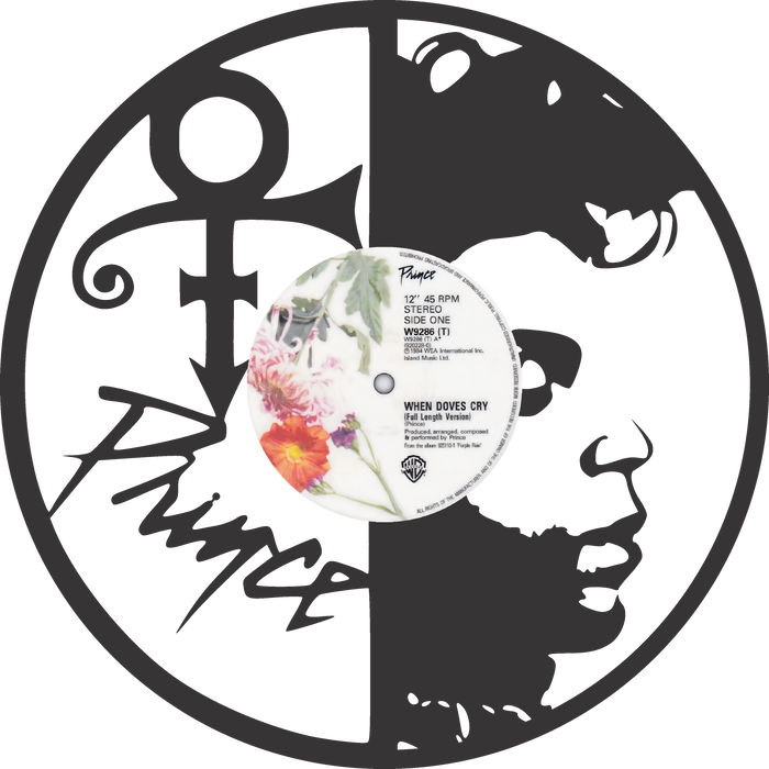 prince Laser Cut Vinyl Record artist representation or vinyl clock