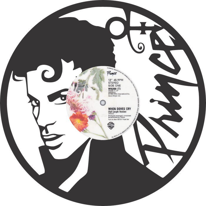 prince Laser Cut Vinyl Record artist representation or vinyl clock