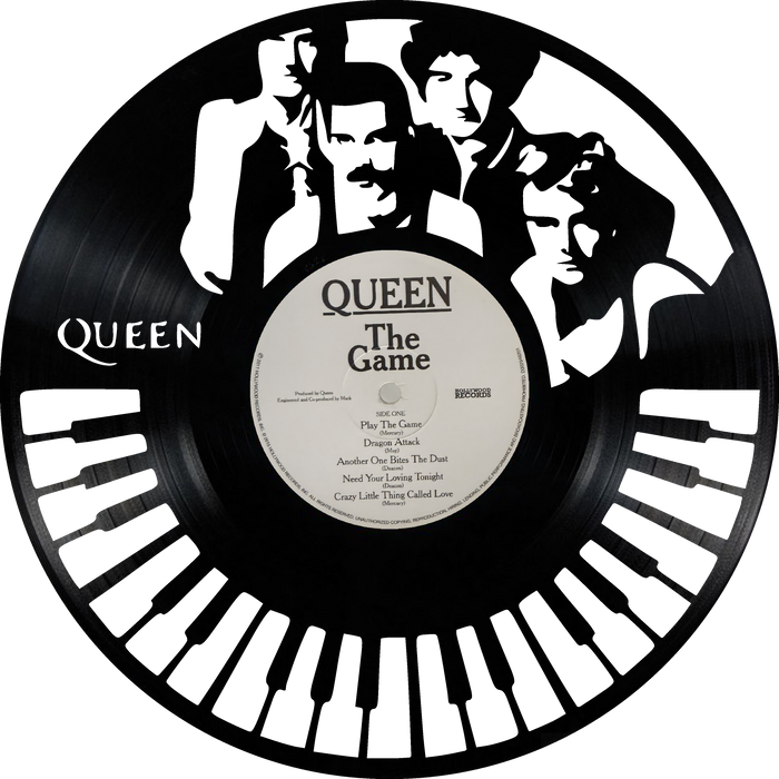 queen Laser Cut Vinyl Record artist representation or vinyl clock